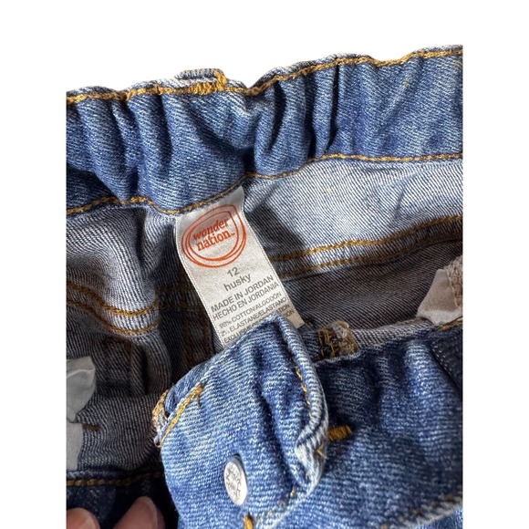 Wonder Nation Husky Boys Jeans Blue Elastic Waist Size 12 Denim - Picture 2 of 3